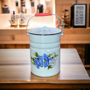 لعابی دبه 6 کیلویی سفید گل آبی