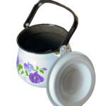 لعابی کتری 2.5 با قوری 1.1 سفید گل بنفش