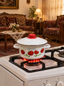 لعابی قابلمه 2 لیتری طرح گوجه